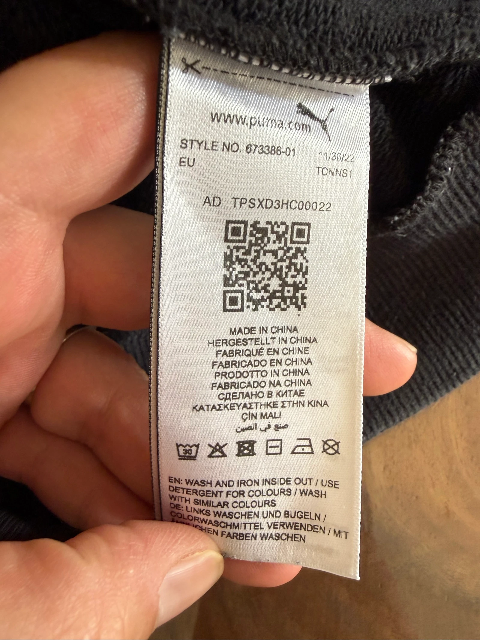Puma Sweat Homme Noir Taille L – Grand Logo – Très Bon État – photo 6